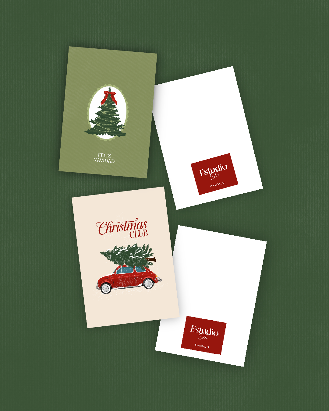 Pack de 4 tarjetas navideñas