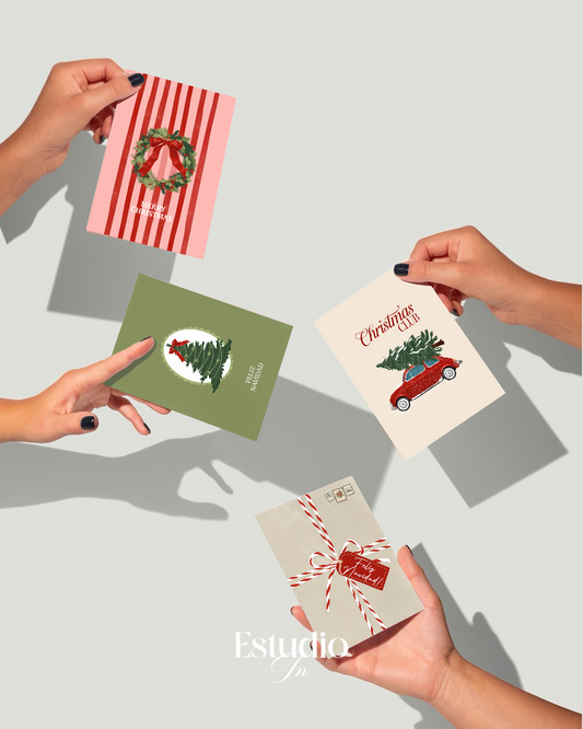 Pack de 4 tarjetas navideñas